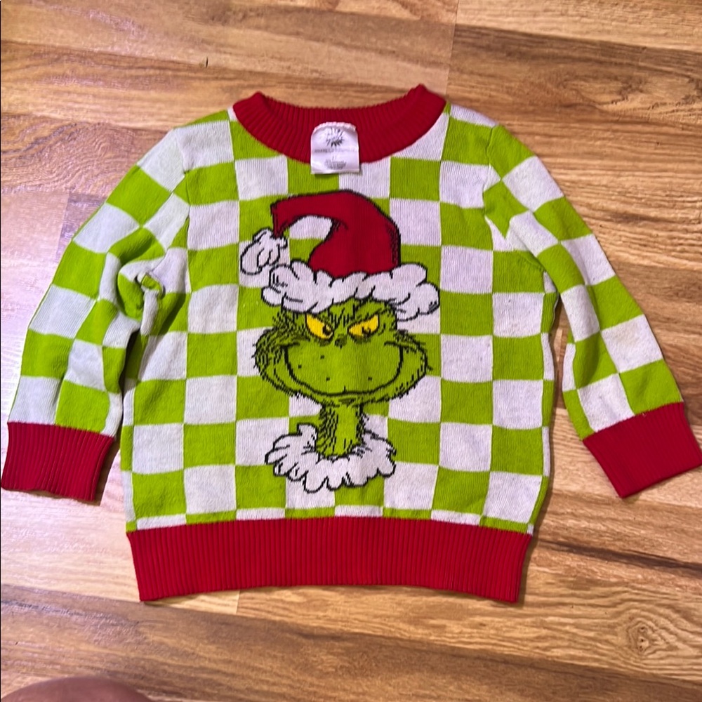 Dr. Seuss Grinch Kids Sweater - Green and Red